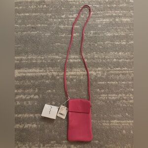 Free People Pink Crossbody Leather Phone Bag